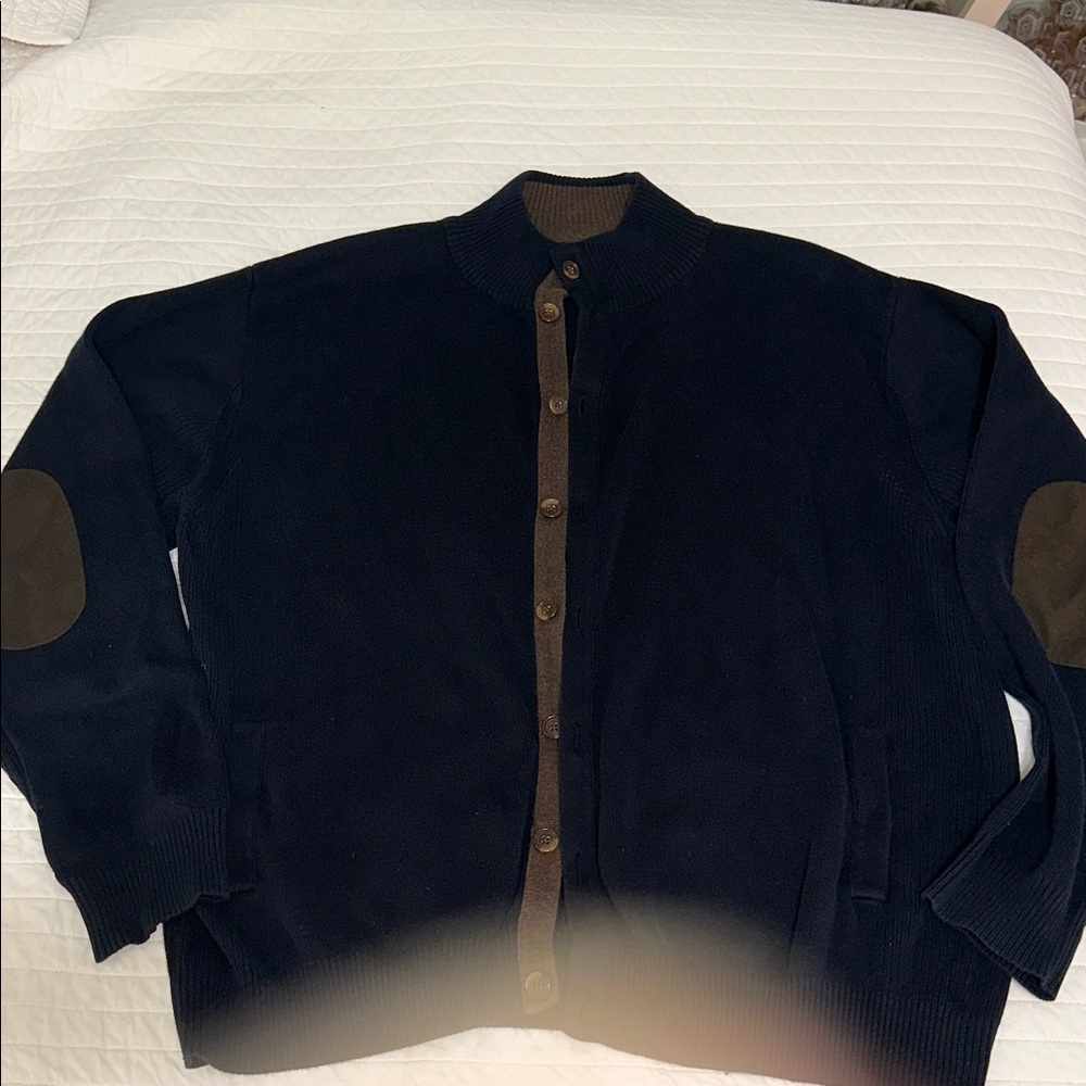 Alex Cannon Elbow Patch Cardigan pre owned XL academia grandpa
